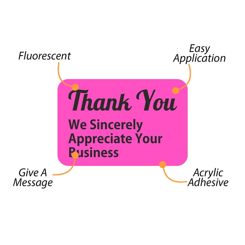 SmartSign Pack of 500 Thank You We Sincerely Appreciate Your Business Labels in Dispenser Box | 1" x 1.5" Fluorescent Paper Stickers, Made in USA - Image 4